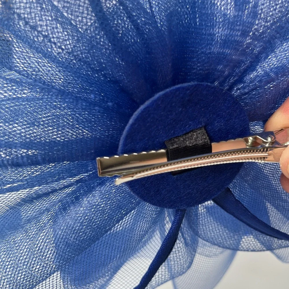NEW Fascinator Royal Blue Hat - Picture 10 of 12